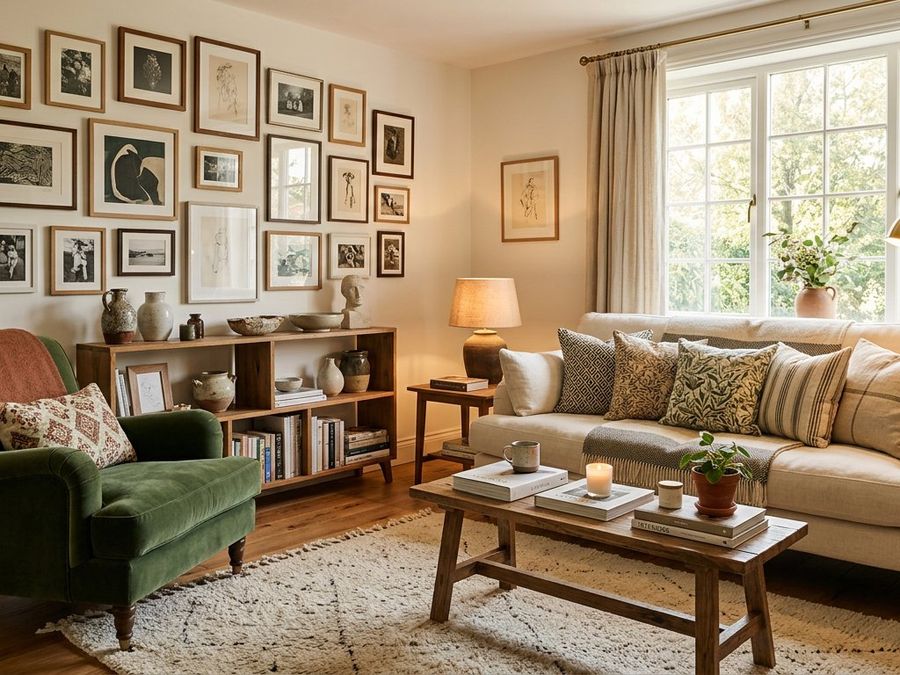 Elegantly styled living room with curated decor by Home Construct Haven